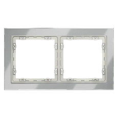 Изображение Рамка стеклянная VOLTUM S70 на 2 поста (сталь, стекло)