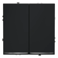 Изображение Проходной переключатель встраиваемый VOLTUM S70 двухклавишный с подсветкой 10А, (графит)